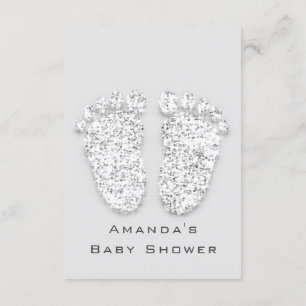 Gray Gold Baby Shower Feet Silver Girl Boy Gray Einladung