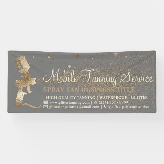 Gray Gold Bronze Spray Tanning Banner (Horizontal)