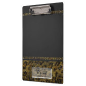 Gray & Gold Cheetah Leopard Glam Personalisiert Klemmbrett (Links)