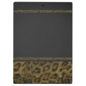 Gray & Gold Cheetah Leopard Glam Personalisiert Klemmbrett (Rückseite)