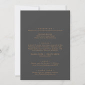 Gray Gold Classic Front & Back Wedding Einladung (Rückseite)