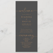 Gray Gold Classic Wedding Program Programm (Vorderseite)