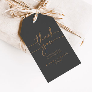 Gray Gold Classic Wedding Vielen Dank Geschenkanhänger
