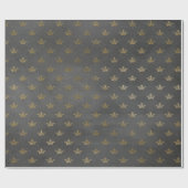 Gray Gold Crown Grungy Hütte Royal Graphite Geschenkpapier (Flach)
