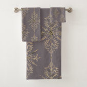 GRAY GOLD ELABORATE BADEZIMMER TOWEL SET (Insitu)