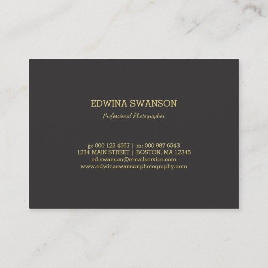 Gray Gold Foto Collage Fotograf Visitenkarte (Rückseite)