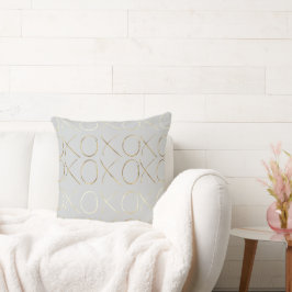 Gray Gold Glam XOXO Kissen
