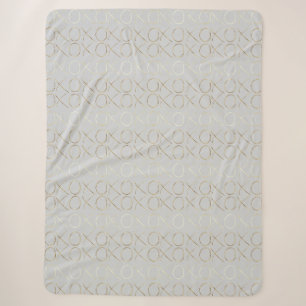 Gray Gold Glam XOXO Sherpadecke