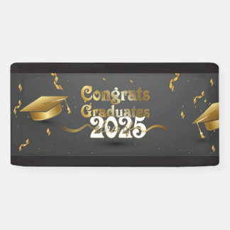 Gray & Gold Glückwunschs Graduates 2025 Banner