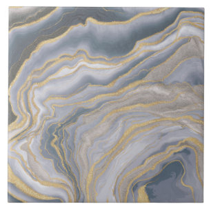 Gray Gold Liquid Painting Fliese