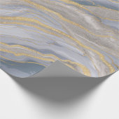 Gray Gold Liquid Painting Geschenkpapier (Ecke)