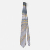 Gray Gold Liquid Painting Krawatte (Vorderseite)