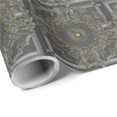 Gray Gold Mandala Geschenkpapier (Rolleneckpunkt)