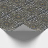 Gray Gold Mandala Geschenkpapier (Ecke)