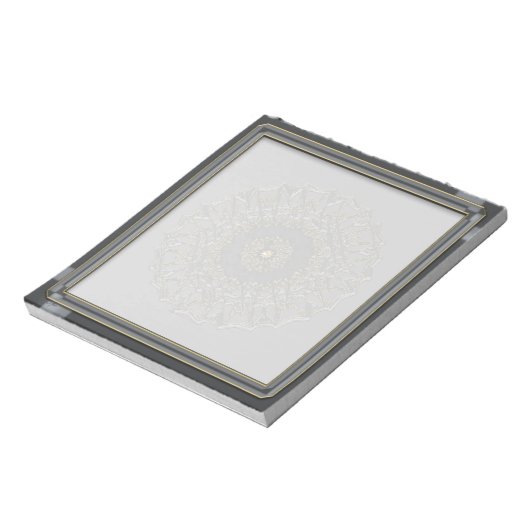 Gray Gold Mandala Notizblock (Rotiert)
