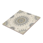 Gray Gold Mandala Pattern Fliese (Seite)