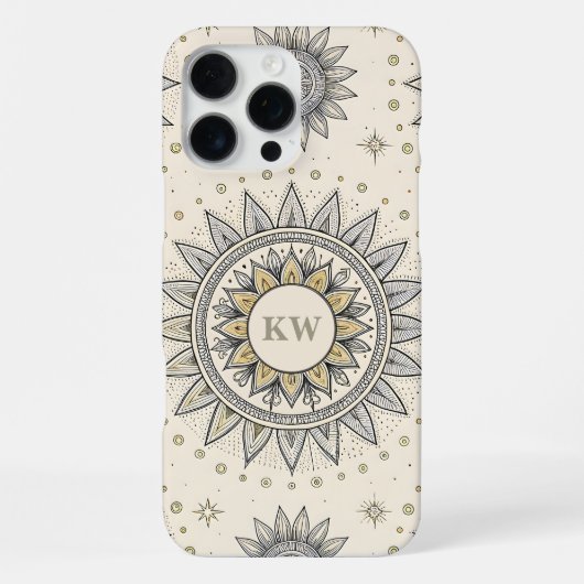 Gray Gold Mandala Pattern iPhone Hülle (Rückseite)
