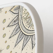 Gray Gold Mandala Pattern Monogram Pickleball Schläger (Linke Seite)