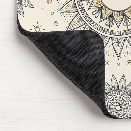Gray Gold Mandala Pattern Mousepad (Ecke)