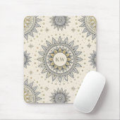 Gray Gold Mandala Pattern Mousepad (Mit Mouse)