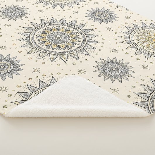 Gray Gold Mandala Pattern Sherpadecke (3/4)