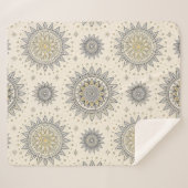 Gray Gold Mandala Pattern Sherpadecke (Vorderseite (Horizontal))