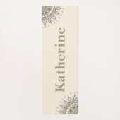 Gray Gold Mandala Pattern Yogamatte (Rückseite)