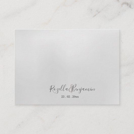 Gray Gold Marble Agate & Elegantes Modern Script Begleitkarte (Rückseite)