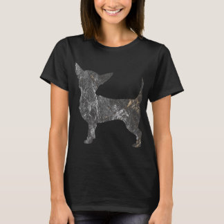 Gray Gold Marmor Texture Chihuahua Dog T-Shirt