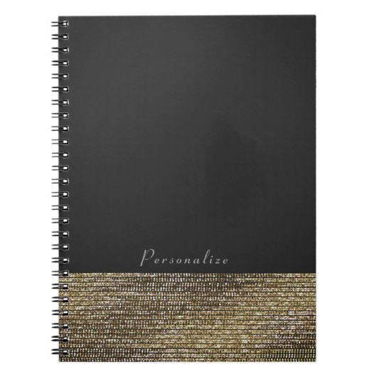 Gray & Gold Moderne Glam Sequins Chic Elegante Notizblock (Vorderseite)