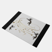 Gray Gold Musiknote Kokopelli Rug Fußmatte (Schrägansicht)