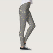 Gray Gold Raindrop Modernes Trendy Yoga Leggings (Rechts)