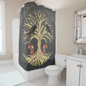Gray Gold Ravens und Kokopelli Duschvorhang (Beispiel)