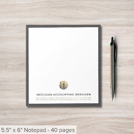 Gray Gold Siegel Business Notepad Notizblock