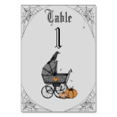 Gray Gothic Baby Shower Tischnummer (Rückseite)