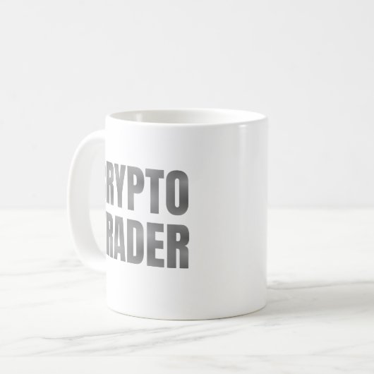 Gray Gradient Crypto Trader Kaffeetasse (Vorderseite Links)