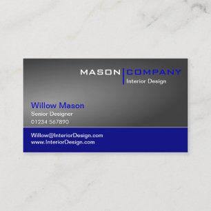 Gray Gradient & Dark Blue Corporate Business Card Visitenkarte