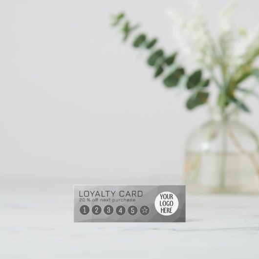 Gray Gradient Geometric Mesh Pattern Elegant Treuekarte (Stehend Vorderseite)