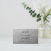 Gray Gradient Geometric Mesh Pattern Elegant Visitenkarte (Stehend Vorderseite)