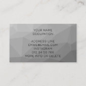 Gray Gradient Geometric Mesh Pattern Elegant Visitenkarte (Vorderseite)