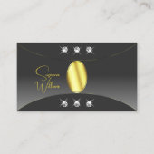 Gray Gradient mit Gold Dekor Juwelen und Foto Visitenkarte (Vorderseite)