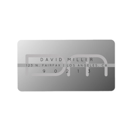 Gray Gradient Moderne Rücksendeadresse Adressaufkleber (Vorne)