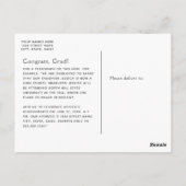 Gray Graduate Simple Type Foto Abschluss Postkarte (Rückseite)