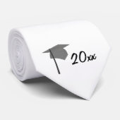 Gray Graduation Cap & Year Custom Necktie Krawatte (Gerollt)