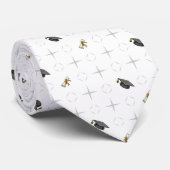 Gray Graduation Caps und Diploma Pattern Krawatte (Gerollt)