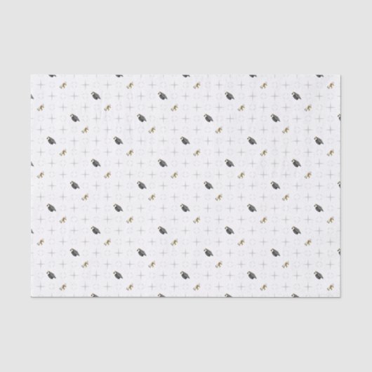 Gray Graduation Caps und Diploma Pattern Seidenpapier (Vorderseite)