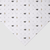 Gray Graduation Caps und Diploma Pattern Seidenpapier (Ausschnitt)