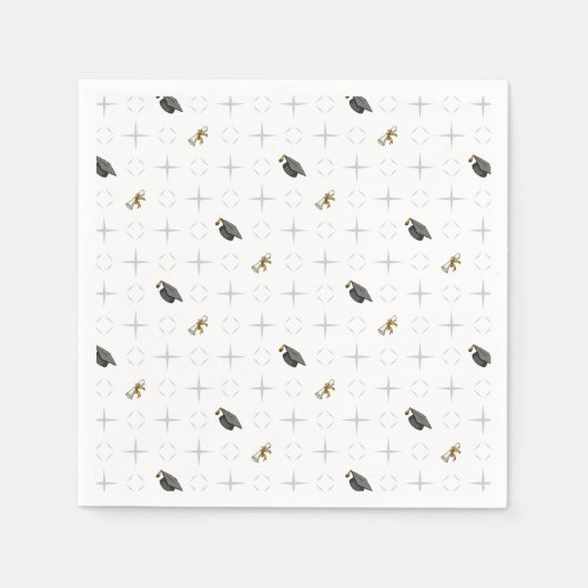 Gray Graduation Caps und Diploma Pattern Serviette (Vorderseite)