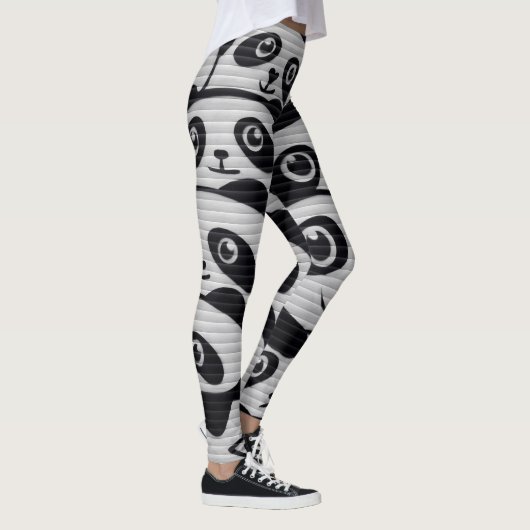 Gray Graffiti Panda Legierung Leggings (Rechts)