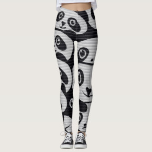 Gray Graffiti Panda Legierung Leggings